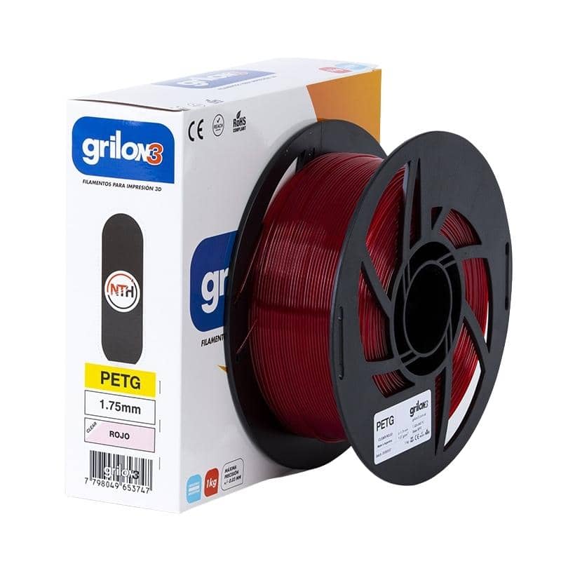 Filamento PETG Rojo Claro 1kg Grilon3 | Filamentos