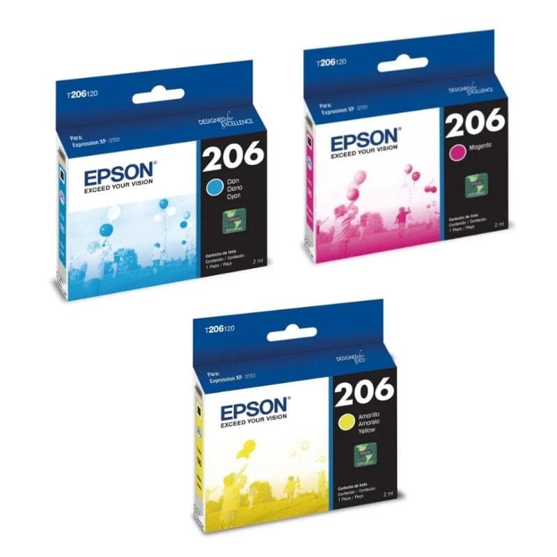 Epson 206 | Pack Colores | Cyan Magenta Yellow | Tinta Original