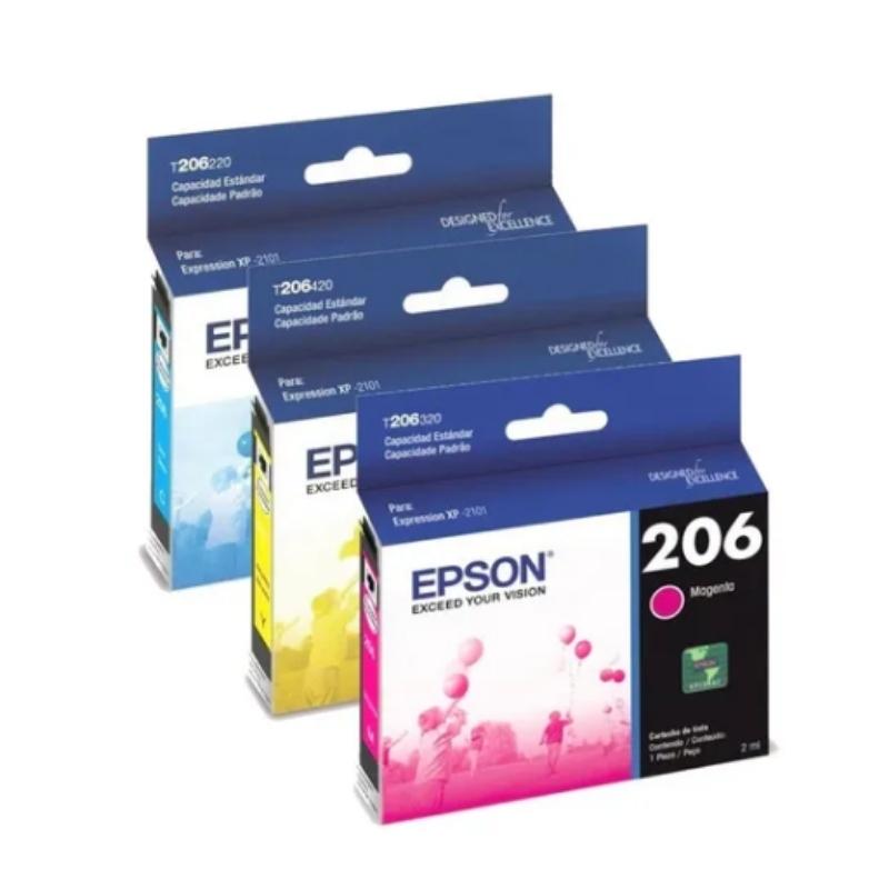 Epson 206 | Pack Colores | Cyan Magenta Yellow | Tinta Or...