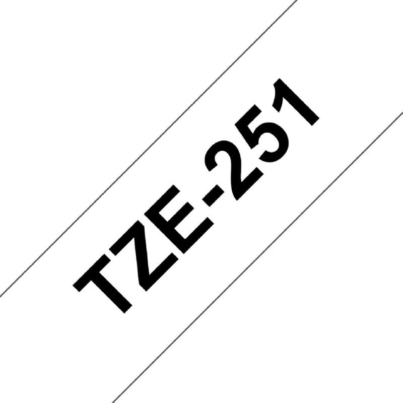 Brother TZe-251 | Cinta Etiqueta Blanca - Texto Negro
