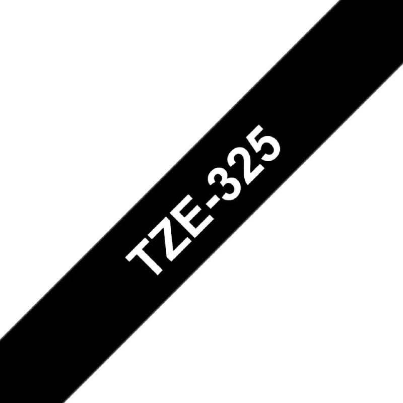 Brother TZe-325 | Cinta Etiqueta Negra - Texto Blanco