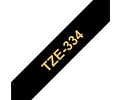 Brother TZe-334 | Cinta Etiqueta Negra - Texto Dorado