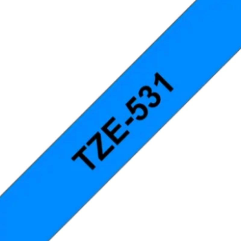 Brother TZe-531 | Cinta Etiqueta Azul - Texto Negro