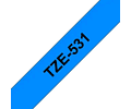 Brother TZe-531 | Cinta Etiqueta Azul - Texto Negro