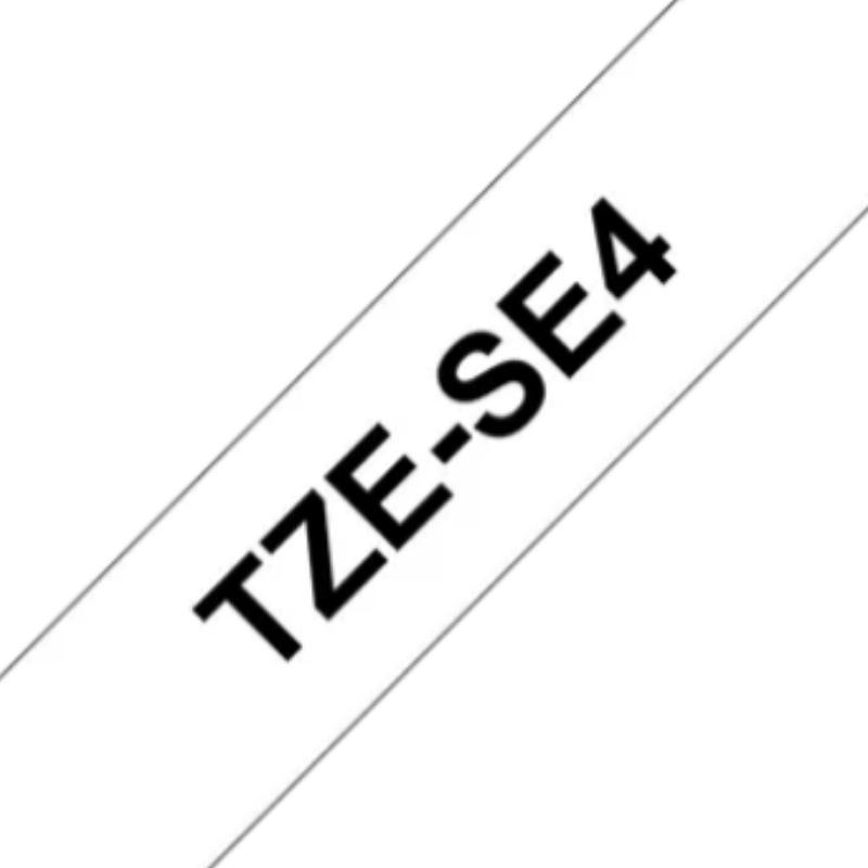 Brother TZe-SE4 | Cinta Etiqueta de Seguridad Blanca - Texto Negro