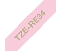 Brother TZe-RE34 | Cinta Satinada no Adhesiva Rosa - Texto Dorado
