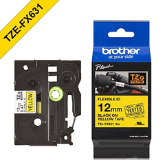 Brother TZe-FX631 | Cinta Etiqueta Amarilla - Texto Negro