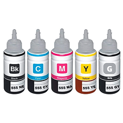 Epson 555 Pack 5 Colores | Tinta Alternativa