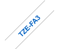 Brother TZe-FA3 | Cinta Etiqueta Blanca - Texto Azul - de transferencia con planchado