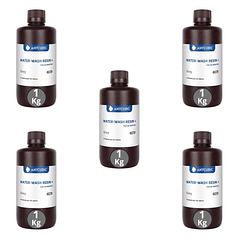 Pack 5 x Resina Lavable al Agua Gris para Impresoras 3D 1000g Anycubic | Resinas