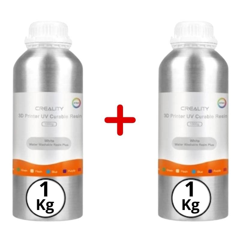 Pack 2 x Resina Lavable al Agua Blanca para Impresoras 3D 1000g Creality Plus | Resinas