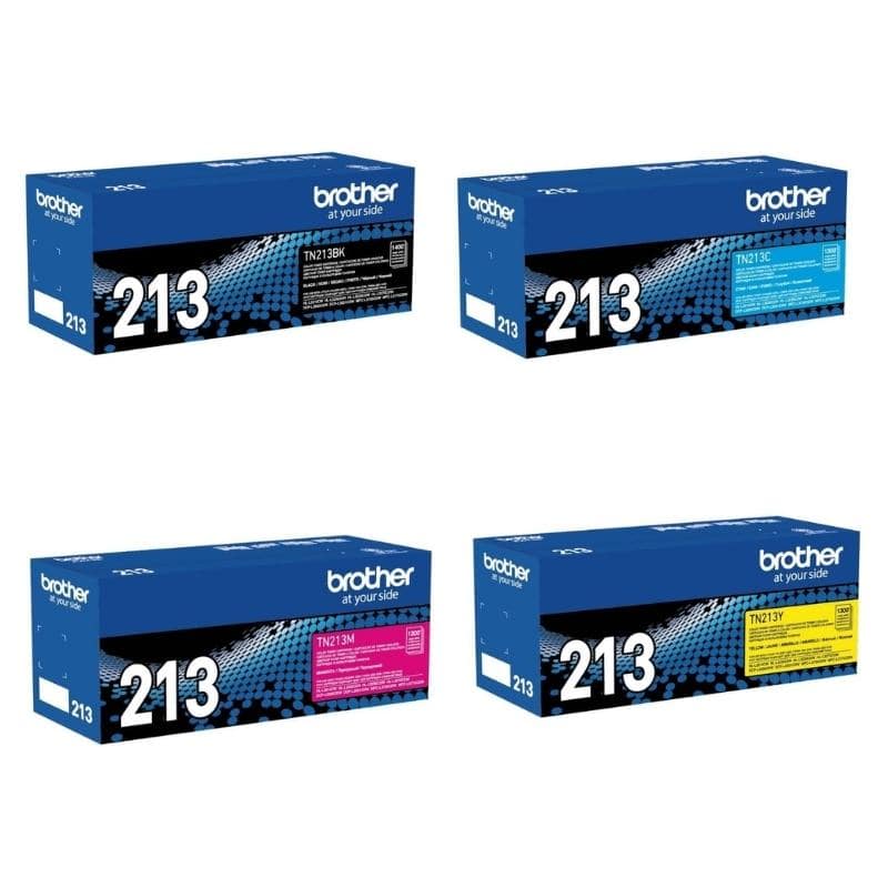 Pack 4 Colores Brother TN-213 Negro + Cyan + Magenta + Amarillo | Toner Original