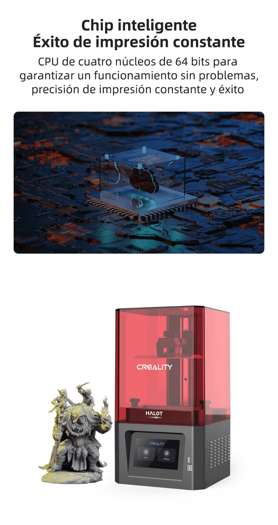 Halot-One 2K Creality | Tamaño Imp 130X82X160mm | Impresora 3D Resina