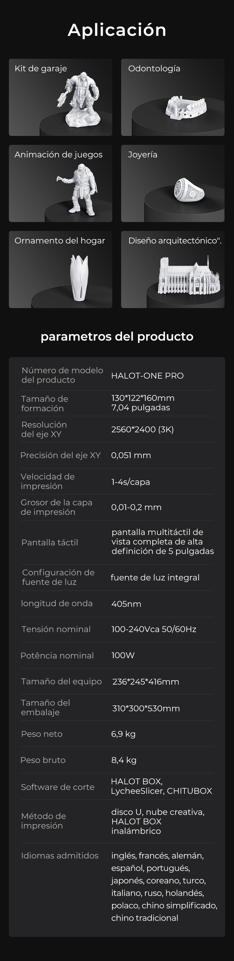 Halot-One Pro 3K Creality | Tamaño Imp 130X122X160mm | Impresora 3D Resina