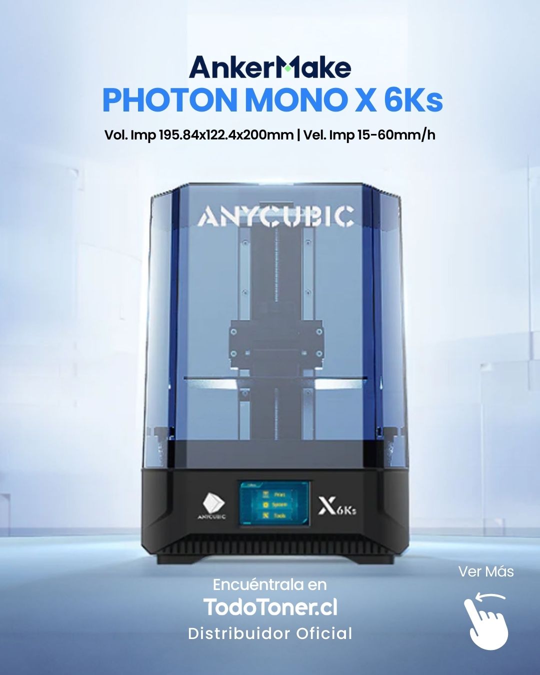 Photon Monox 6KS Anycubic | Tamaño Imp 195,84X122,4X200mm | Impresora 3D Resina