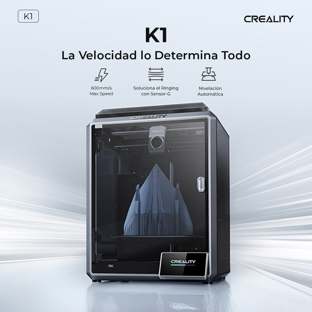 K1 Creality  | Tamaño Imp 220x220x250mm |  Velocidad 600mm/s | Impresora 3D | 