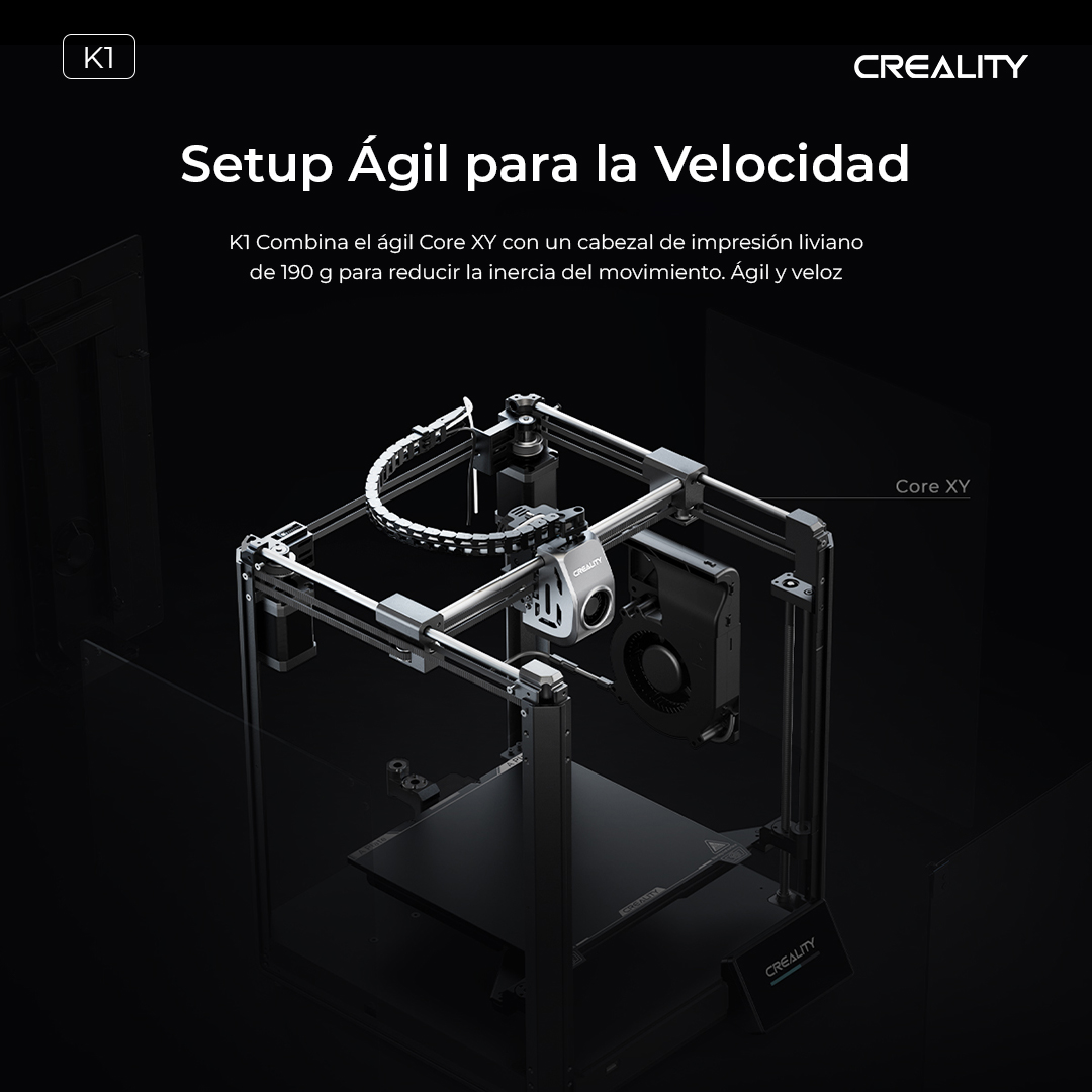 K1 Creality  | Tamaño Imp 220x220x250mm |  Velocidad 600mm/s | Impresora 3D | 