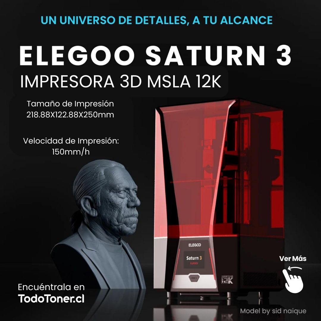 Saturn 3 12K Elegoo | Tamaño Imp 218.88X122.88X250mm | Impresora 3D Resina