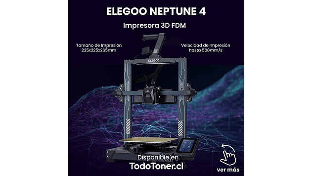 Neptune 4 Elegoo | Tamaño Imp 225x225x265mm | Impresora 3D | 3