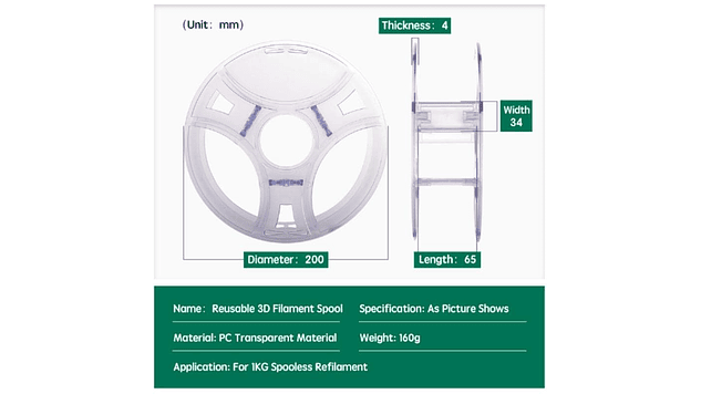 Bobina Para Refill Esun | Accesorio 3D | Alta Precisión 3