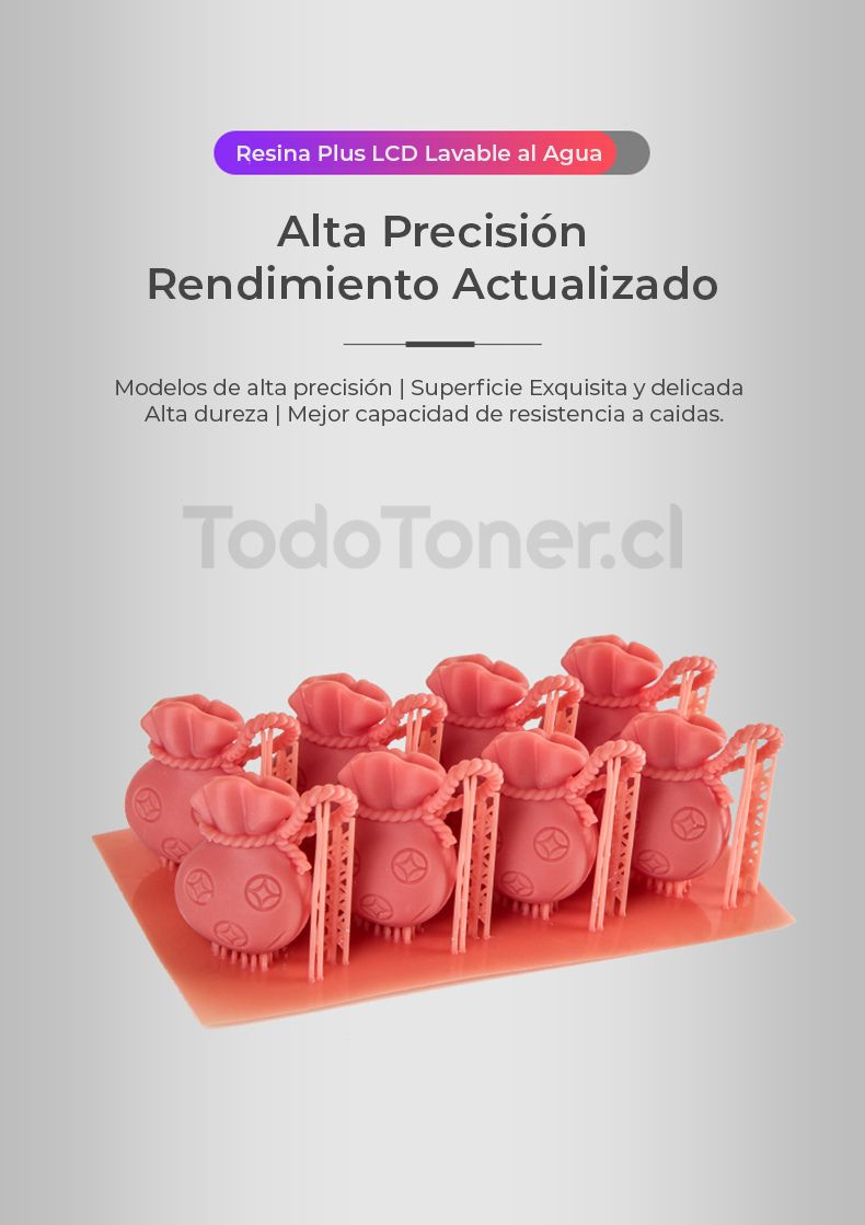 Pack 5 x Resina Lavable al Agua Blanca para Impresoras 3D 1000g Creality Plus | Resinas