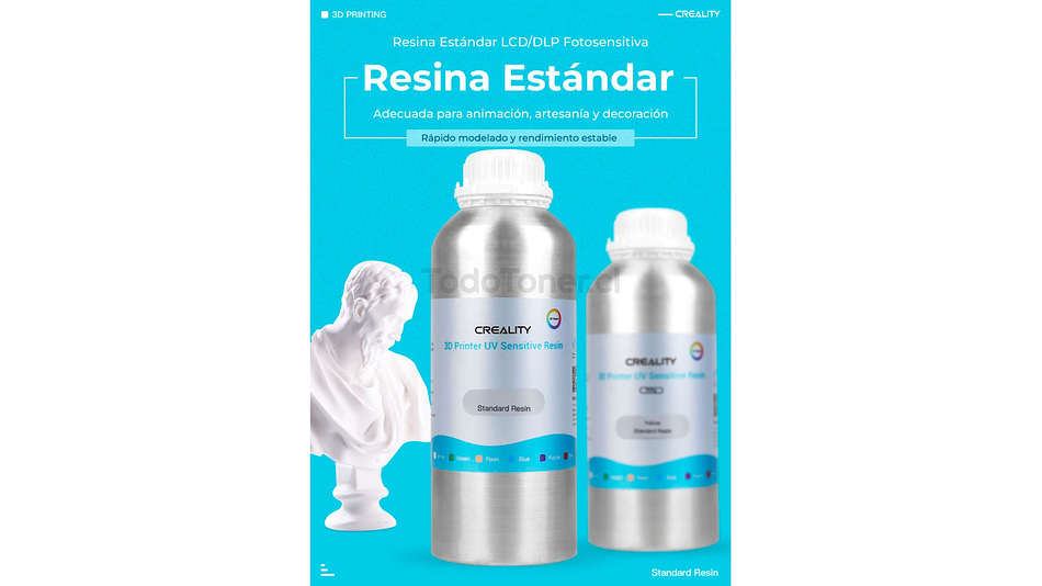 Pack 2 x Resinas Negras para Impresoras 3D 500g Creality | Resinas 3