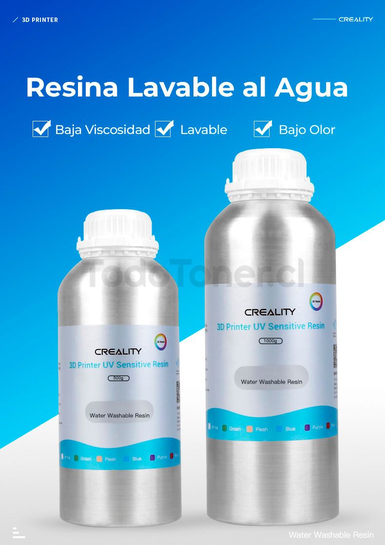 Pack 2 x Resinas Lavable al Agua Blancas para Impresoras 3D 1000g Creality | Resinas