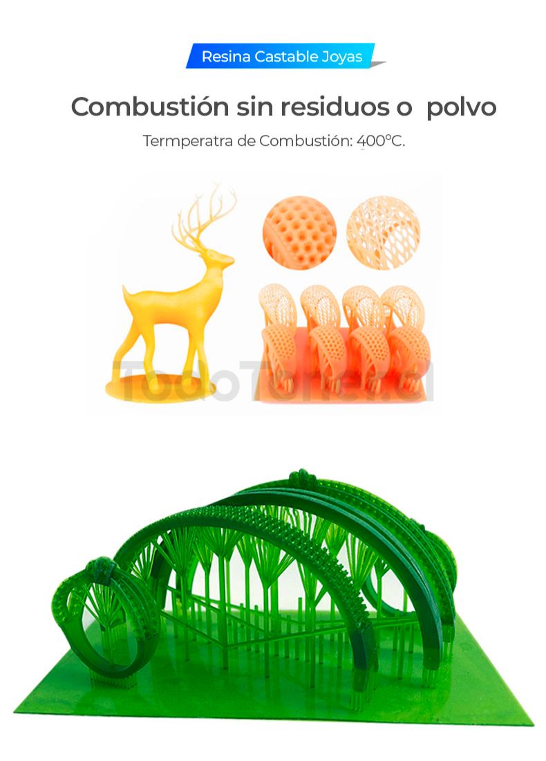 Resina Castable Joya Verde para Impresoras 3D 500g Creality | Resinas