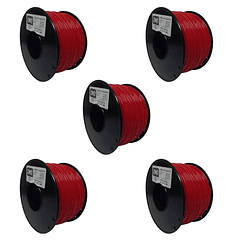 Pack 5 x Filamento PLA Rojo 500g 3N3 | Filamentos