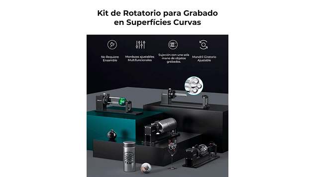 Rotador de Elemento Grabado Laser Pro Creality | Accesorio 3D | Alta Precisión 5