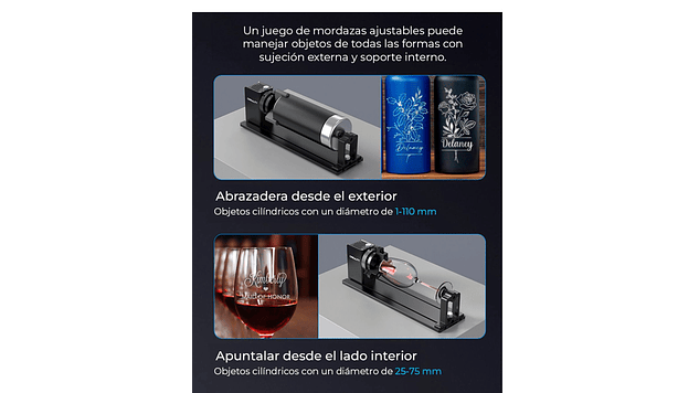 Rotador de Elemento Grabado Laser Pro Creality | Accesorio 3D | Alta Precisión 6