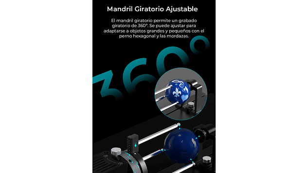 Rotador de Elemento Grabado Laser Pro Creality | Accesorio 3D | Alta Precisión 9