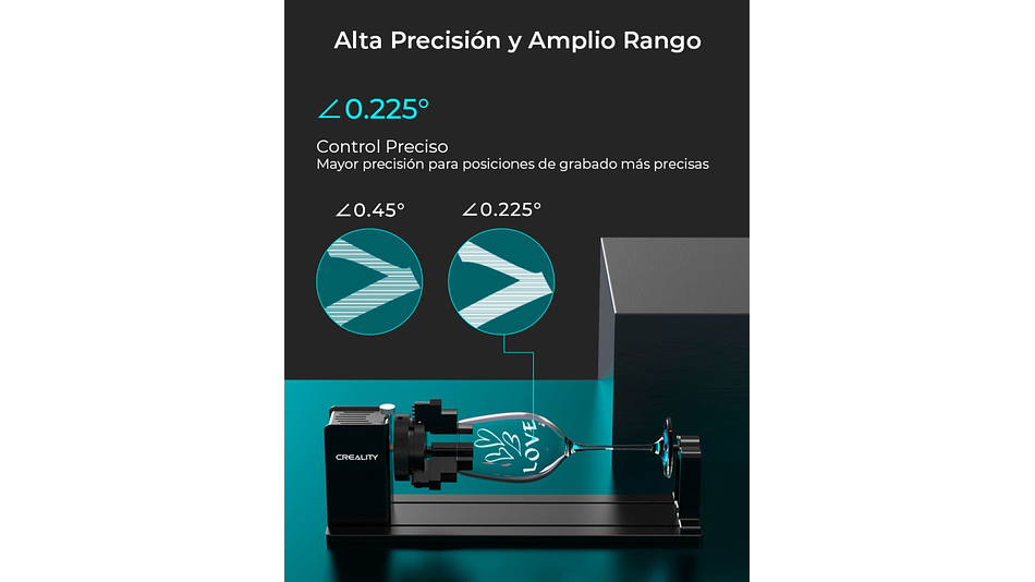 Rotador de Elemento Grabado Laser Pro Creality | Accesorio 3D | Alta Precisión 12