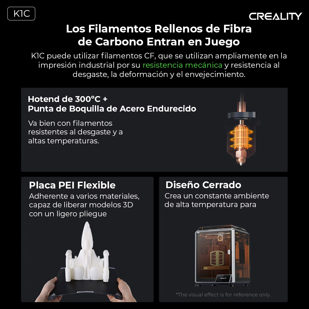 K1C  CARBON Creality   | Tamaño Imp 220x220x250mm |  Velocidad 600mm/s | Impresora 3D | 