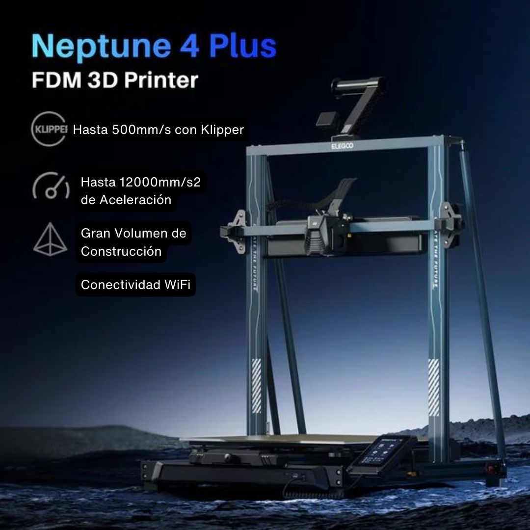 Neptune 4 Plus 500mm/s Elegoo | Tamaño Imp 320x320x385mm | Impresora 3D |