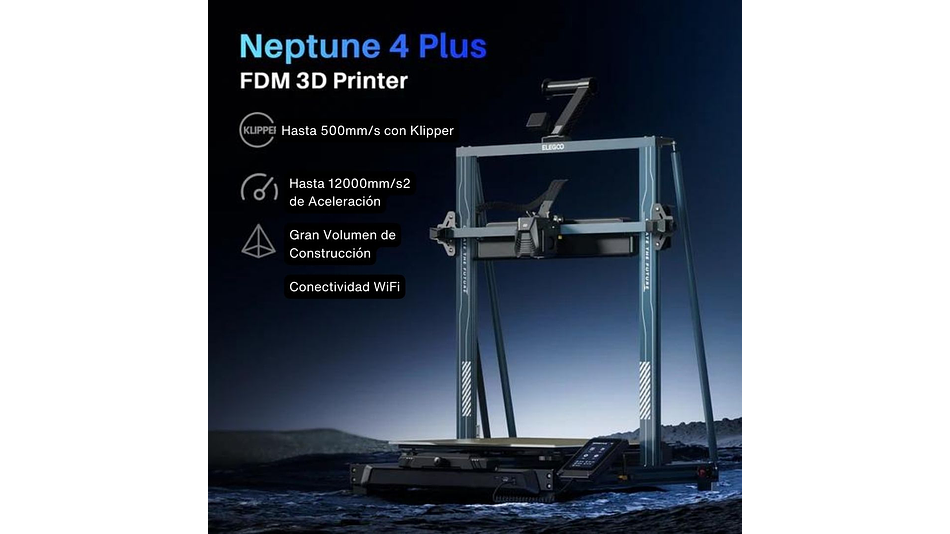 Neptune 4 Plus 500mm/s Elegoo | Tamaño Imp 320x320x385mm | Impresora 3D | 2