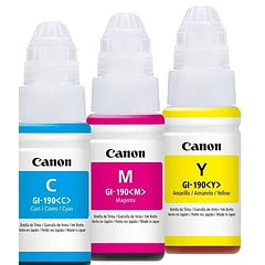 Canon GI-190 | Pack Colores | Cyan Magenta Yellow | Tinta Original