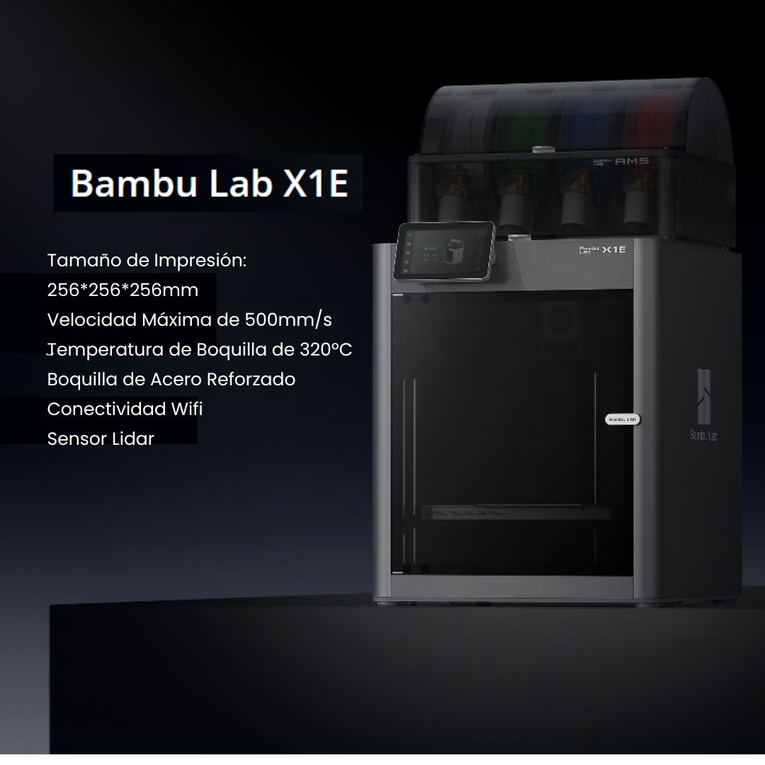 X1E Combo Multicolor de Filamento Bambu Lab | Tamaño Imp 256×256×256 mm³ | Impresora 3D | 
