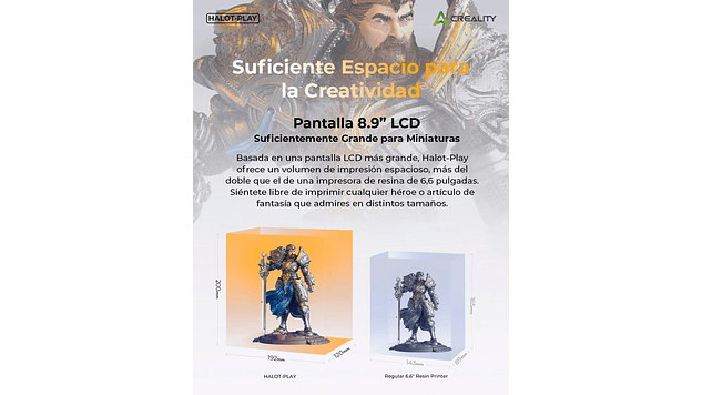 Halot Play 4K Creality | Tamaño Imp 192X120X200mm | Impresora 3D Resina 8