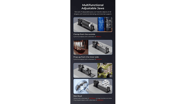 Rotador de Elemento Grabado Laser Kit Pro Actualizado Creality | Accesorio 3D | Alta Precisión 6