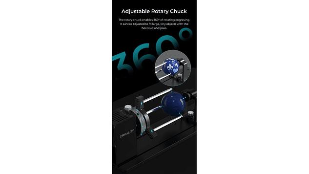 Rotador de Elemento Grabado Laser Kit Pro Actualizado Creality | Accesorio 3D | Alta Precisión 8