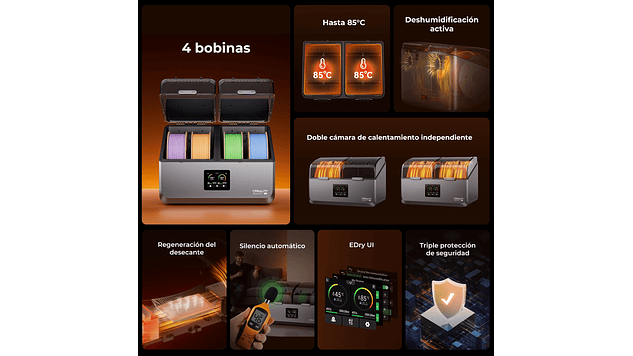 Dry Box o Secadora de Filamentos | SpacePi X4 | Marca Creality 7