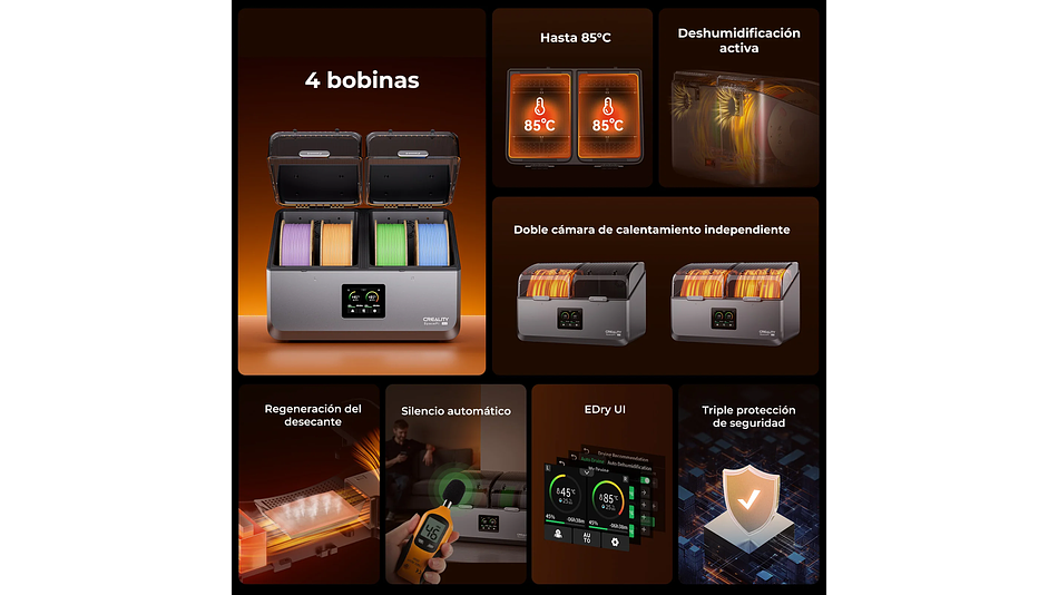 Dry Box o Secadora de Filamentos | SpacePi X4 | Marca Creality 7