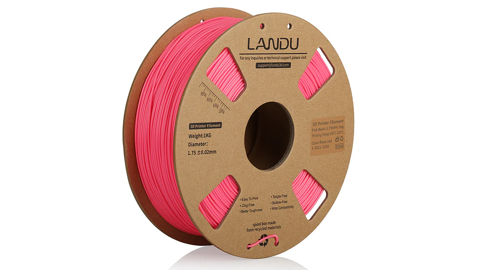Filamento PLA Rosa 1kg Landu | Filamentos 1