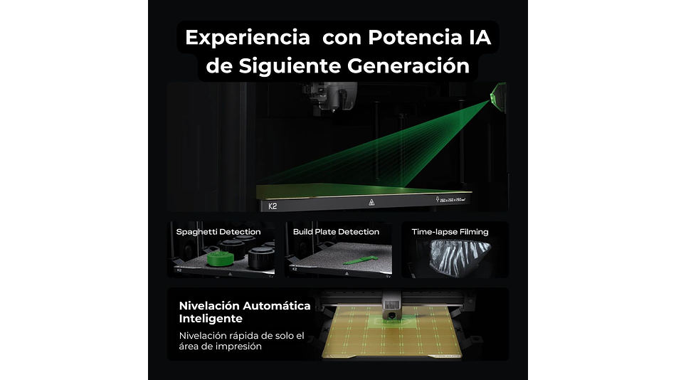 K2 Combo Multicolor Creality | Tamaño Imp 260 x 260 x 260 mm | Impresora 3D | 2