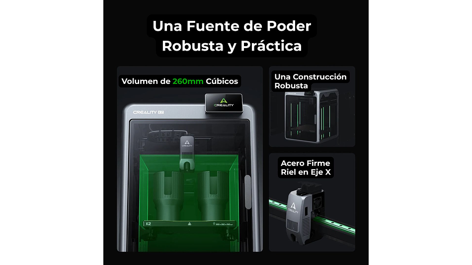 K2 Combo Multicolor Creality | Tamaño Imp 260 x 260 x 260 mm | Impresora 3D | 4