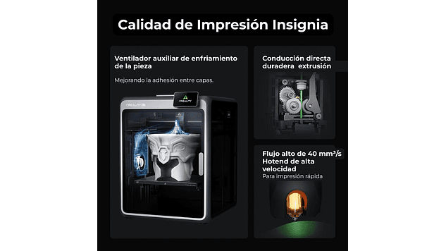 K2 Combo Multicolor Creality | Tamaño Imp 260 x 260 x 260 mm | Impresora 3D | 5