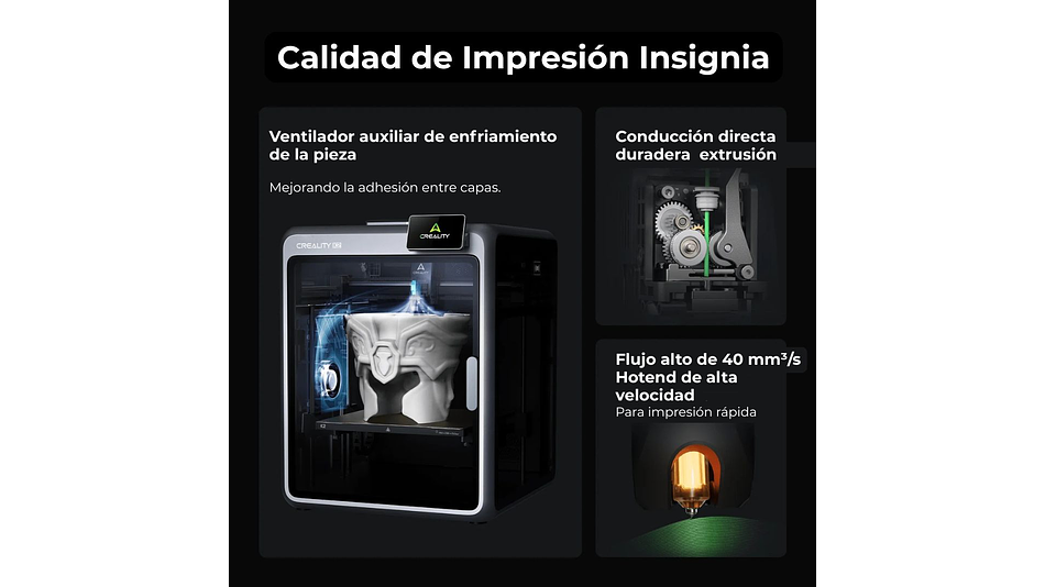 K2 Combo Multicolor Creality | Tamaño Imp 260 x 260 x 260 mm | Impresora 3D | 5