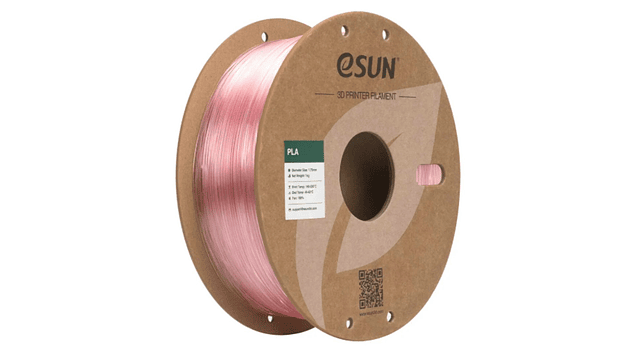Filamento PLA Super Transparente Rosado 1kg Esun | Filamentos 1