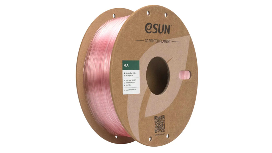 Filamento PLA Super Transparente Rosado 1kg Esun | Filamentos 1